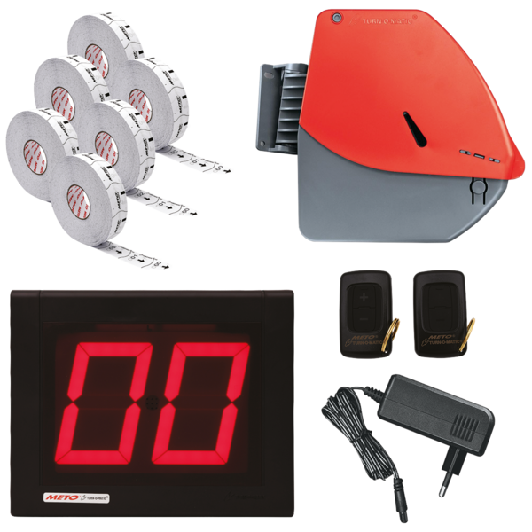 Produktbild Meto Turn-O Matic - Starter Kit zur Organisation der Warteschlange mit zweistelligem Display