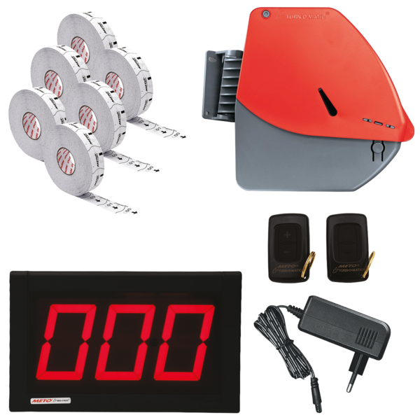 Produktbild Meto Turn-O Matic - Starter Kit zur Organisation der Warteschlange mit dreistelligem Display