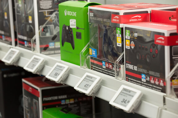 Shelf fixings, electronic price tags, electronic price labels, ESL