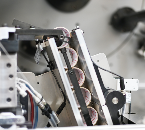 Production machine from Meto manufacturing self-adhesive label rolls