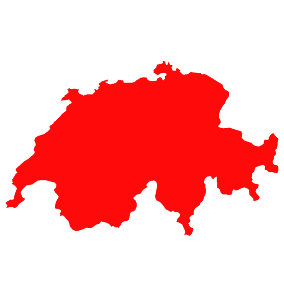 Schweizerkarte mit roter Kennzeichnung