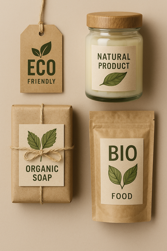 Simple, modern label with a minimalist design on a light background as an example of reduced label design
