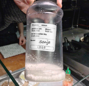 Food labeling, labels, system catering