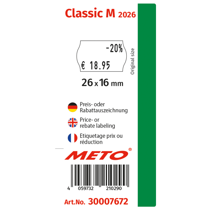 Meto Classic M 2026, étiqueteuse de prix pour remise et autres indications