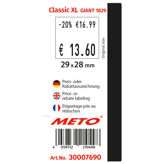 Meto Classic XL Giant 1829, étiqueteuse de prix, entre autres pour remises et autres indications