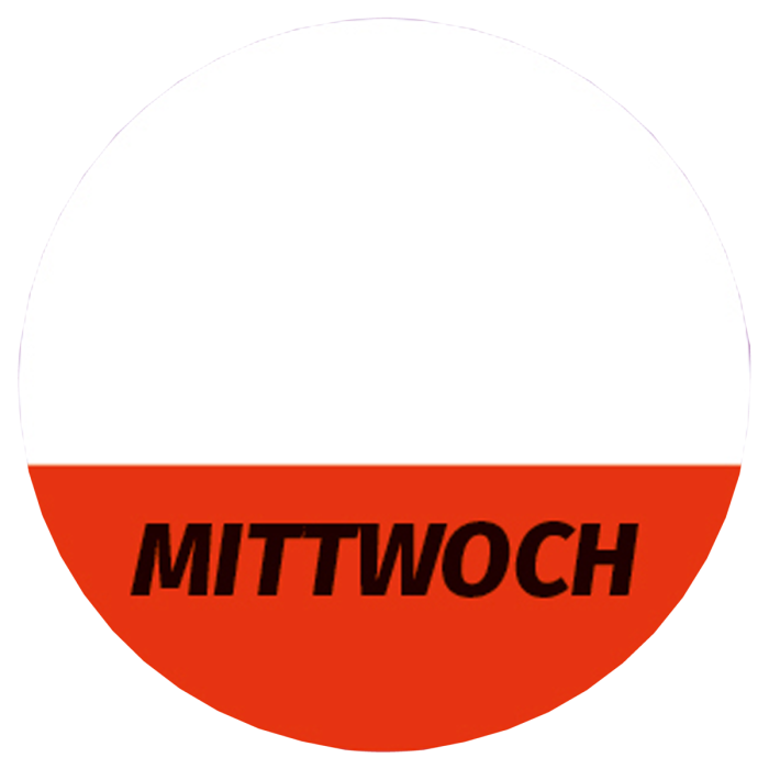 Étiquettes lavables « Mittwoch » pour usage quotidien, rouges, rondes de 26 mm, 1 000 étiquettes par boîte de Distributeur
