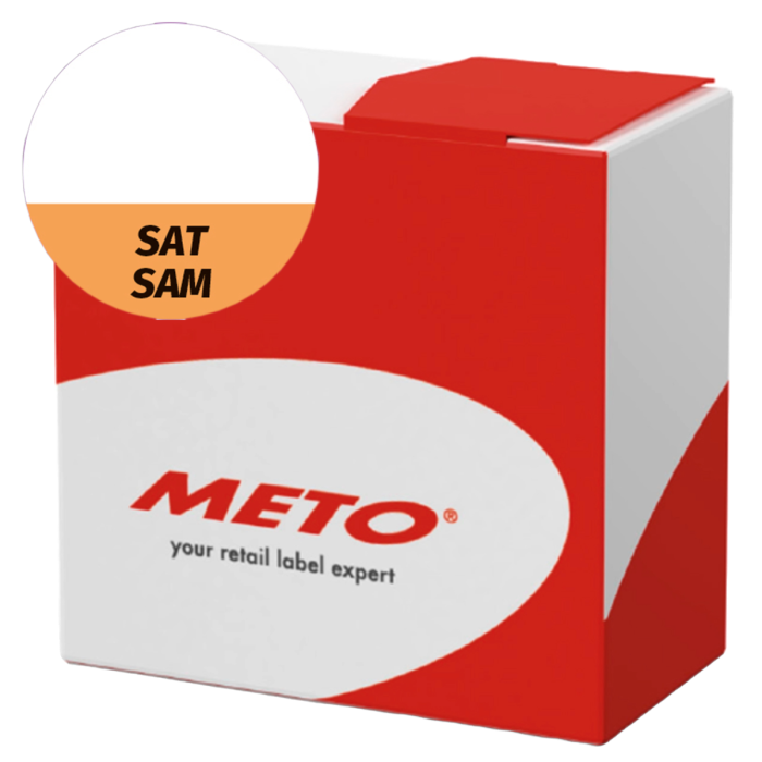 Étiquettes lavables « Sat/Sam » pour usage quotidien, couleur beige, rondes de 26 mm, 1 000 étiquettes par boîte de Distributeur
