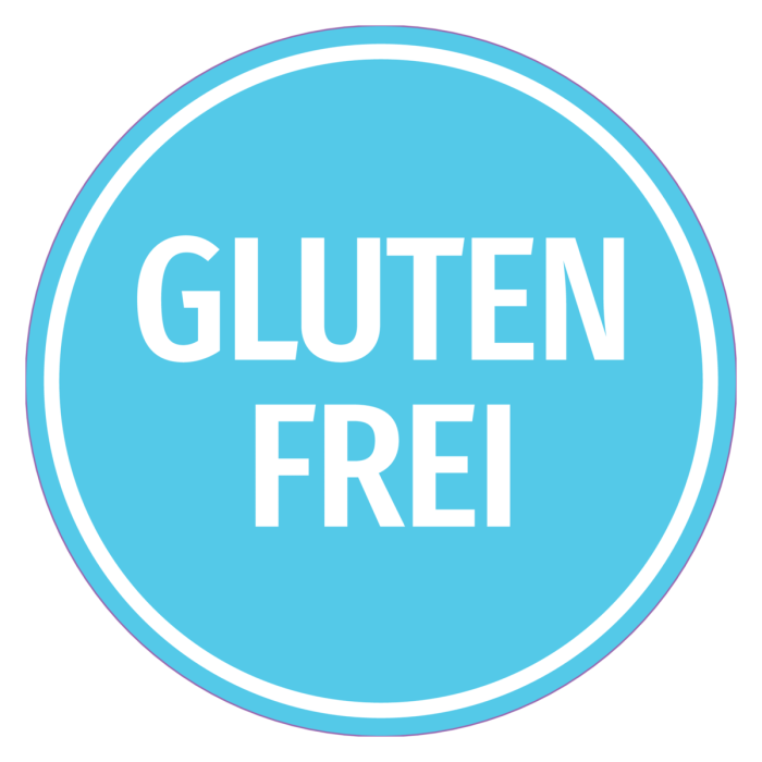 Étiquette ronde « GLUTENFREI » de 42 mm, de couleur bleue, 1 000 étiquettes par rouleau, adhésif permanent