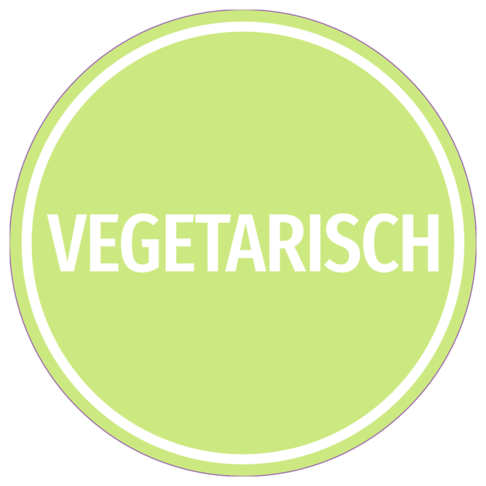 Étiquette ronde « Vegetarisch » de 42 mm, couleur vert clair, 1 000 étiquettes par rouleau, adhésif permanent