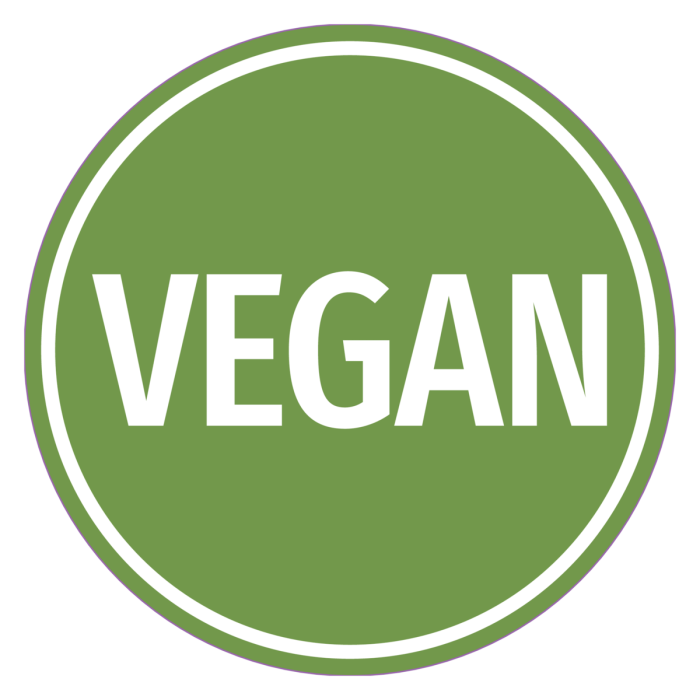 Étiquette "Vegan" ronde de 42 mm, de couleur verte, 1 000 étiquettes par rouleau, adhésif permanent