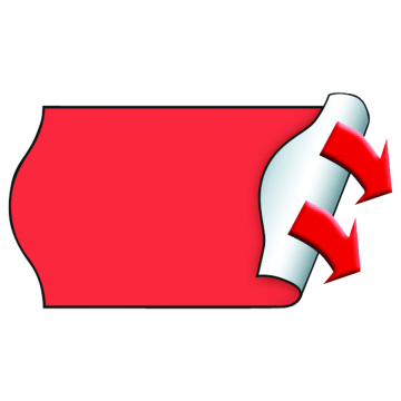 Meto labels 22x12mm, fluorescent red, permanent adhesive, 12 rolls