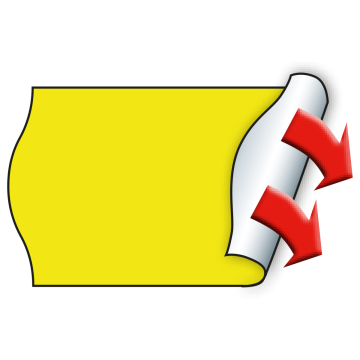 Étiquettes Meto 26x16mm, jaune fluo, adhésif permanent, 36 rouleaux, avec coupe transport universelle