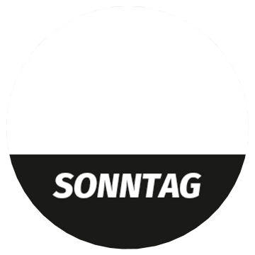 Étiquette de date lavable « Sonntag » en noir, ronde de 26 mm, 1 000 étiquettes par boîte de Distributeur