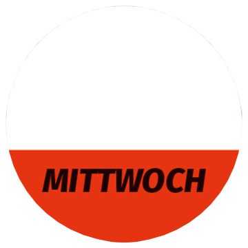 Étiquettes lavables « Mittwoch » pour usage quotidien, rouges, rondes de 26 mm, 1 000 étiquettes par boîte de Distributeur