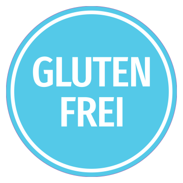 Étiquette ronde « GLUTENFREI » de 42 mm, de couleur bleue, 1 000 étiquettes par rouleau, adhésif permanent