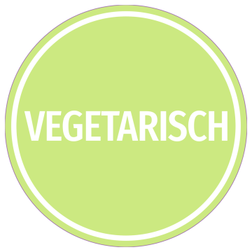 Étiquette ronde « Vegetarisch » de 42 mm, couleur vert clair, 1 000 étiquettes par rouleau, adhésif permanent