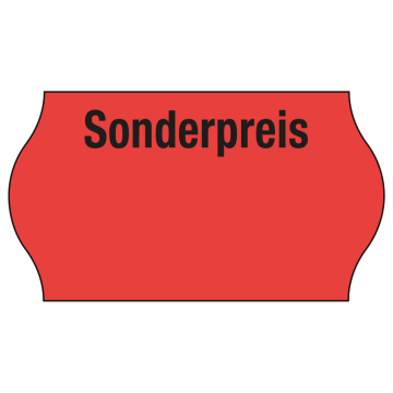 Meto Etiketten 22x12 mm, fluor rot, permanent haftend, 42 Rollen