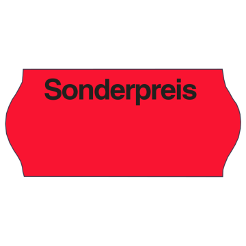 Meto Etiketten 26x12 mm, fluor-rot, Vordruck, wiederablösbar, 36 Rollen