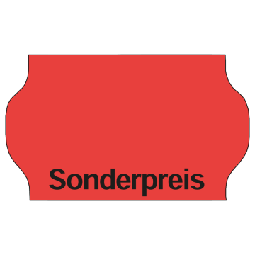 Meto Etiketten 32x19 mm, fluor-rot, Vordruck, permanent haftend, 30 Rollen