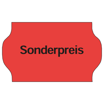 Meto Etiketten 32x19 mm, fluor-rot, Vordruck, permanent haftend, 30 Rollen