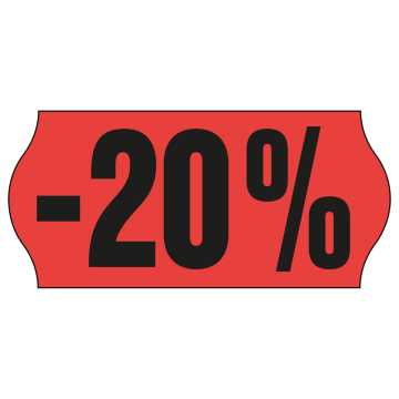 Meto Etiketten 26x12 mm, fluor-rot, Vordruck, permanent haftend