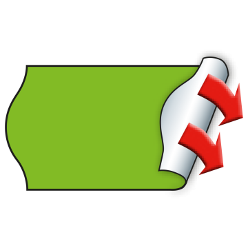 Meto Etiketten 22x12 mm in fluor grün, Sicherheitsschnitt, permanent haftend, 42 Rollen