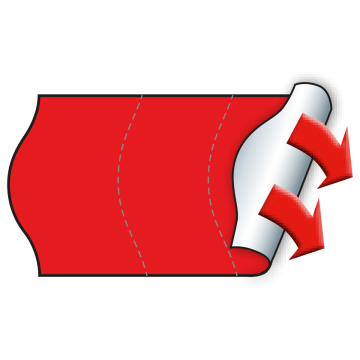 Meto Etiketten 22x12 mm, orange, Sicherheitsschnitt, permanent haftend, 42 Rollen