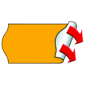 Meto Etiketten 26x12 mm, fluor-orange, permanent haftend, 36 Rollen