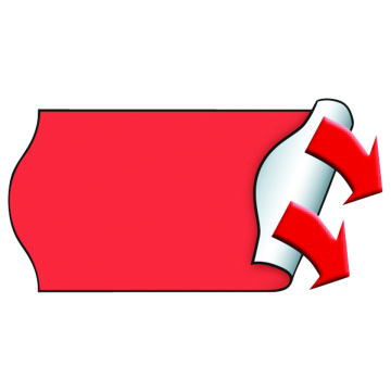 Meto Etiketten 26x12 mm, fluor-rot, permanent haftend, 36 Rollen