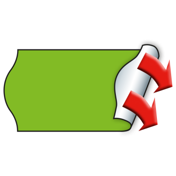 Meto Etiketten 26x12 mm, fluor-grün, permanent haftend, 36 Rollen