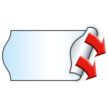 Meto Etiketten 26x12 mm, weiß, Polyester, Folienetikett, 36 Rollen