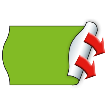 Meto Etiketten 26x16 mm, fluor-grün, permanent haftend, 36 Rollen