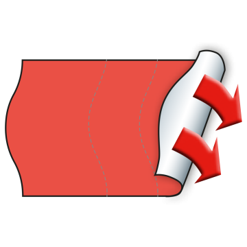 Meto Etiketten 26x16 mm, fluor-rot, Sicherheitsschnitt, permanent haftend, 36 Rollen