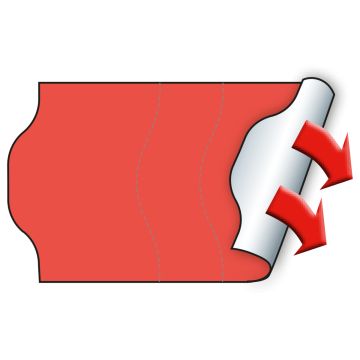 Meto Etiketten 32x19 mm, fluor-rot, Sicherheitsschnitt, permanent haftend, 30 Rollen